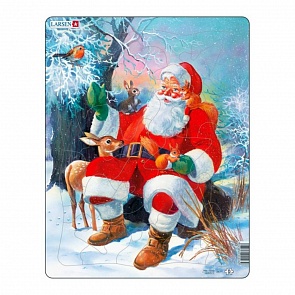 Пазл - Санта с животными, 32 детали (Larsen, JUL7)